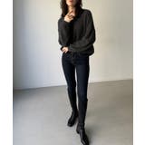 バックベロアリボンシャギーニットトップス | JUNOAH | 詳細画像4