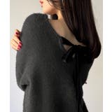 バックベロアリボンシャギーニットトップス | JUNOAH | 詳細画像5