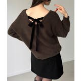 バックベロアリボンシャギーニットトップス | JUNOAH | 詳細画像9