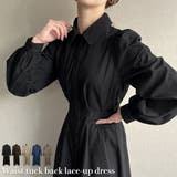 ウエストタックバックレースアップワンピース | JUNOAH | 詳細画像1