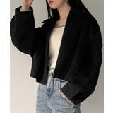 ブラック | ステンカラーショートコート | JUNOAH