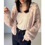 つぶつぶミックスカラー襟付きニットカーディガン | JUNOAH | 詳細画像3 