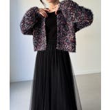 つぶつぶミックスカラー襟付きニットカーディガン | JUNOAH | 詳細画像6 