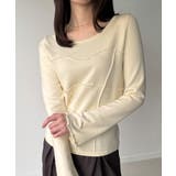 アイボリー | メロービスチェラインニットトップス | JUNOAH