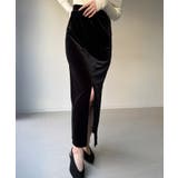 カーブラインベロアスリットスカート | JUNOAH | 詳細画像10 