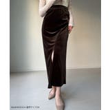 カーブラインベロアスリットスカート | JUNOAH | 詳細画像2 