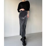 カーブラインベロアスリットスカート | JUNOAH | 詳細画像5 