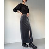 カーブラインベロアスリットスカート | JUNOAH | 詳細画像7 