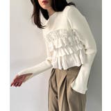 フリルビスチェ風ドッキングリブニット | JUNOAH | 詳細画像13 