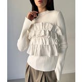 フリルビスチェ風ドッキングリブニット | JUNOAH | 詳細画像15 