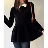 ブラック | シャギーペプラムニットトップス | JUNOAH