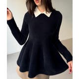 ネイビー | シャギーペプラムニットトップス | JUNOAH