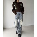 花柄ジャガードショートニット | JUNOAH | 詳細画像10