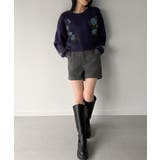 花柄ジャガードショートニット | JUNOAH | 詳細画像13