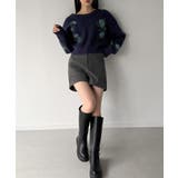 花柄ジャガードショートニット | JUNOAH | 詳細画像17