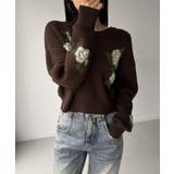 花柄ジャガードショートニット | JUNOAH | 詳細画像7