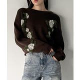 花柄ジャガードショートニット | JUNOAH | 詳細画像9