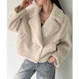 アイボリー | クロップドボアコート | JUNOAH