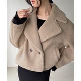 ピンクベージュ | クロップドボアコート | JUNOAH