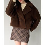 ブラウン | クロップドボアコート | JUNOAH