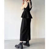 デニムVネックペプラムキャミワンピース | JUNOAH | 詳細画像15 