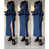 デニムVネックペプラムキャミワンピース | JUNOAH | 詳細画像17 