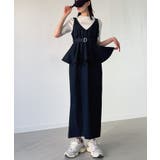 デニムVネックペプラムキャミワンピース | JUNOAH | 詳細画像8 