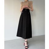 ベルト付きボックスプリーツミディスカート | JUNOAH | 詳細画像1