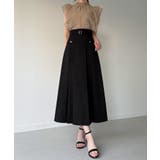 ベルト付きボックスプリーツミディスカート | JUNOAH | 詳細画像2