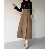 ベルト付きボックスプリーツミディスカート | JUNOAH | 詳細画像7