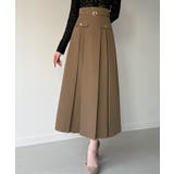 ベルト付きボックスプリーツミディスカート | JUNOAH | 詳細画像8