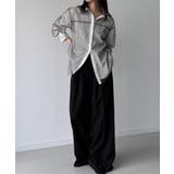 チュールレイヤードストライプシャツ | JUNOAH | 詳細画像3 