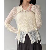 カットレースポロ衿カーディガン | JUNOAH | 詳細画像10