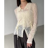 カットレースポロ衿カーディガン | JUNOAH | 詳細画像9