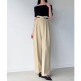 アイボリー | ウェーブハイウエストツータックワイドパンツ | JUNOAH