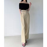 ウェーブハイウエストツータックワイドパンツ | JUNOAH | 詳細画像4