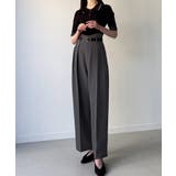 ウェーブハイウエストツータックワイドパンツ | JUNOAH | 詳細画像9