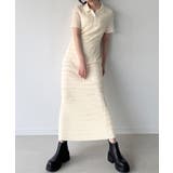 アイボリー | ストレッチフリルカットポロワンピース | JUNOAH