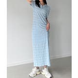 ライトブルー | ストレッチフリルカットポロワンピース | JUNOAH