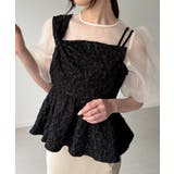 ブラック | ビッグリボンジャガードキャミソール | JUNOAH