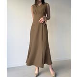 ダークベージュ | (裏地無し)マーメイドワンピースレーストップスセット | JUNOAH