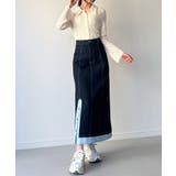 異素材ドッキングデニムスカート | JUNOAH | 詳細画像4