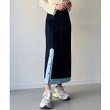 異素材ドッキングデニムスカート | JUNOAH | 詳細画像5