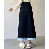 異素材ドッキングデニムスカート | JUNOAH | 詳細画像8