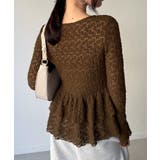 カットレースペプラムトップス | JUNOAH | 詳細画像11 