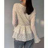 カットレースペプラムトップス | JUNOAH | 詳細画像4 