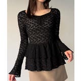 カットレースペプラムトップス | JUNOAH | 詳細画像7 