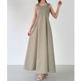 ライトベージュ | フリルショルダーフレアキャミワンピース(薄手、裏地無し) | JUNOAH