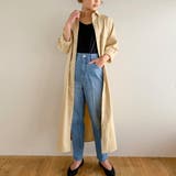 ベージュ | スナップボタン2WAYツイルロングワンピース ゆったり リラックス | JUNOAH