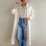 ホワイト | スナップボタン2WAYツイルロングワンピース ゆったり リラックス | JUNOAH